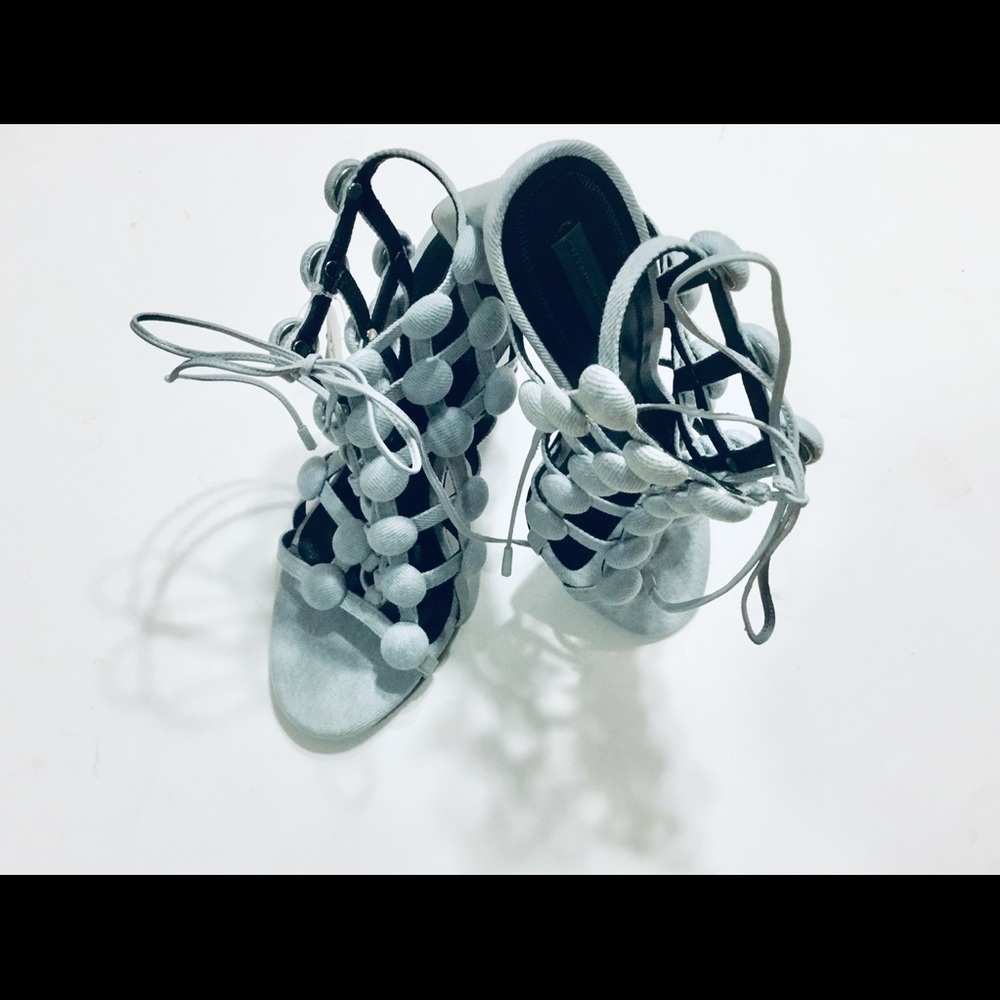 Alexander Wang Rubie Washed Denim Sandal in Blue - Picture 4 of 8